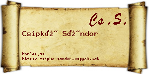 Csipkó Sándor névjegykártya