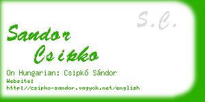 sandor csipko business card