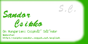 sandor csipko business card